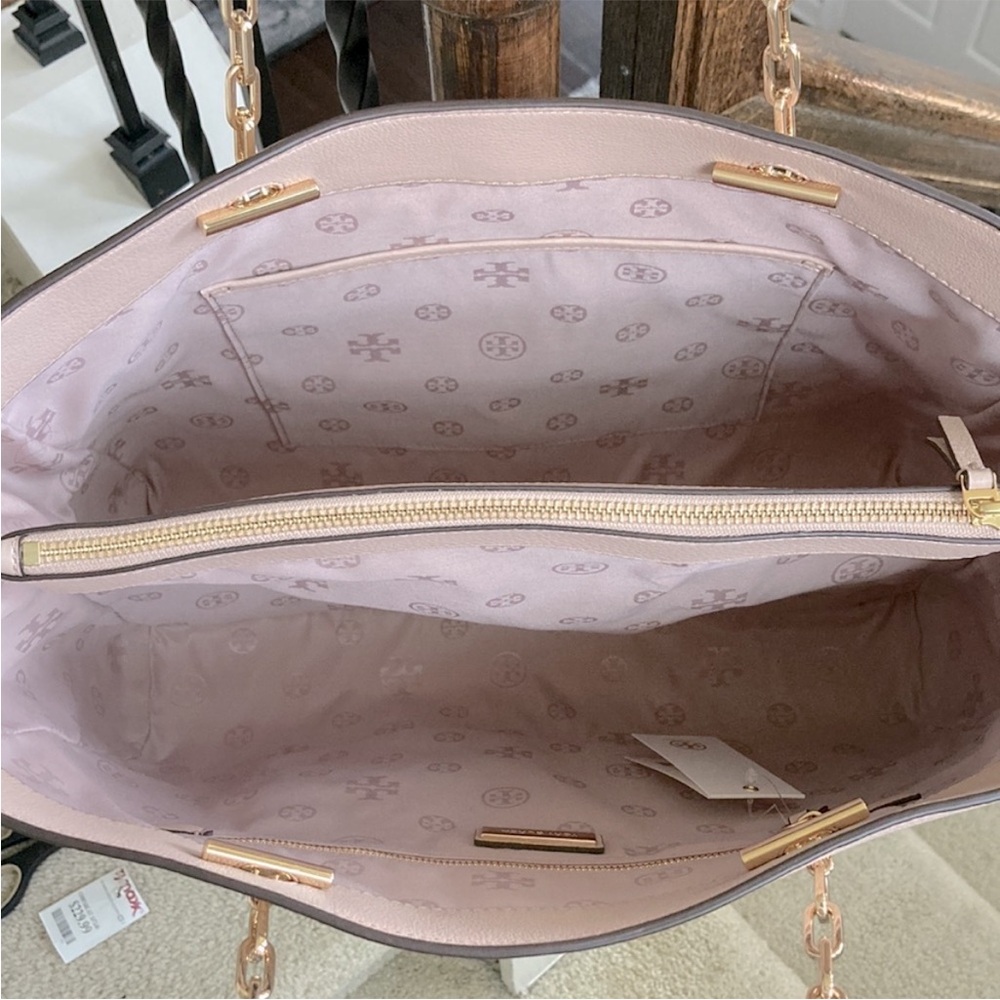 Tory Burch Marsden Pebbled Leather Tote in Light Oak - Picture 8 of 14